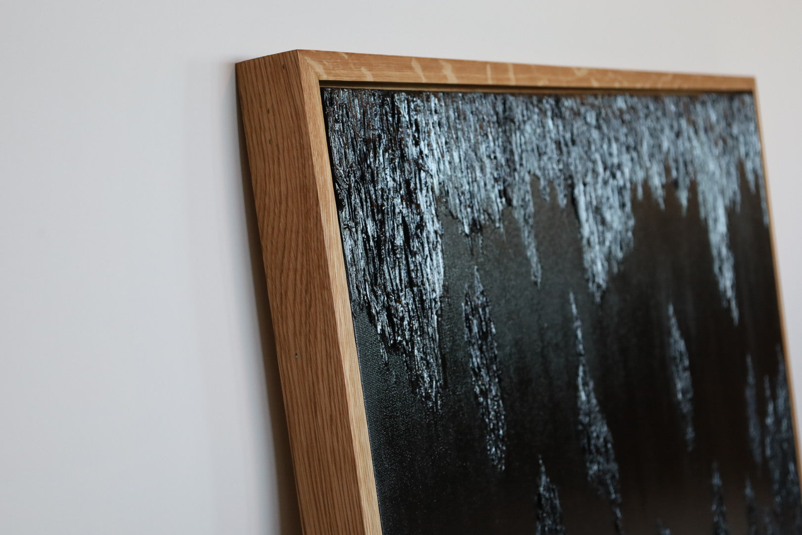 Large Abstract Black Modern Framed Artwork