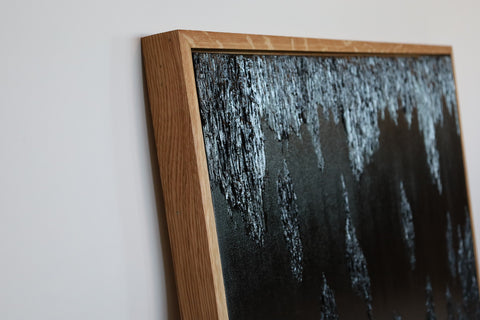 Large Abstract Black Modern Framed Artwork