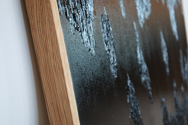 Large Abstract Black Modern Framed Artwork