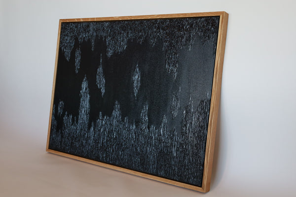 Large Abstract Black Modern Framed Artwork