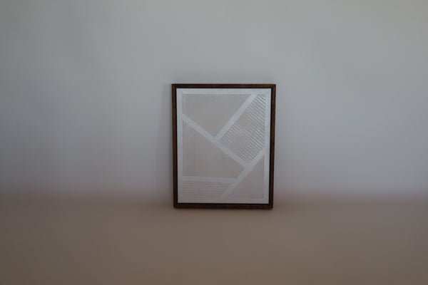 Geometric White Modern Lines Artwork