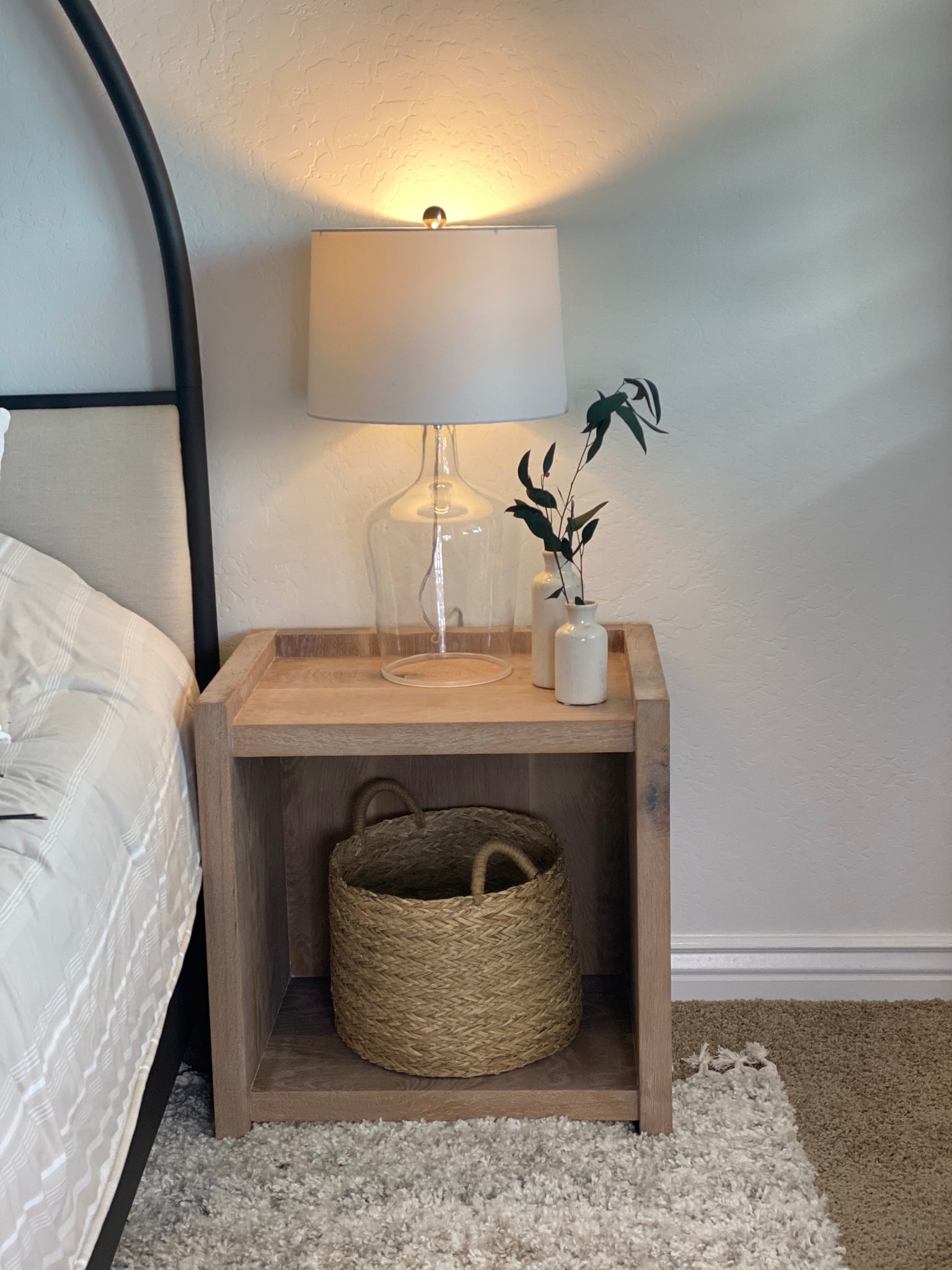 White clearance oak nightstand
